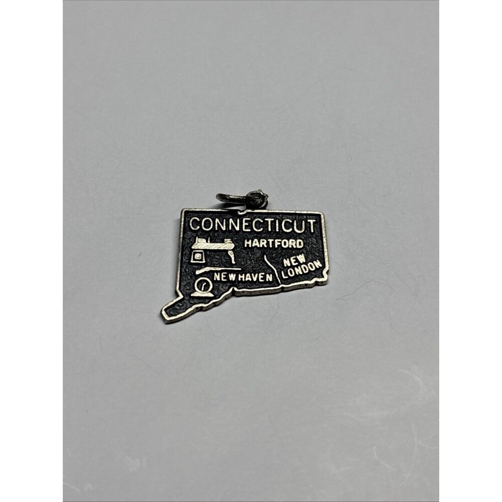 Vintage STERLING SILVER 925 Beau Connecticut State CHARM Bracelet Pendant